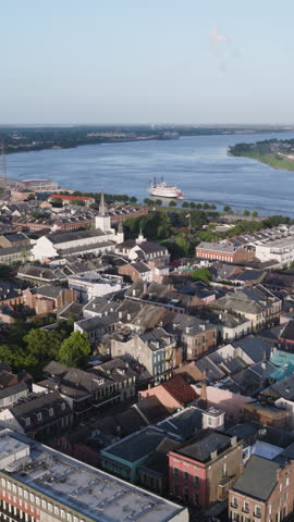 Vertical Video of New Orleans ,Louisiana, Vertical Aerial View Shot