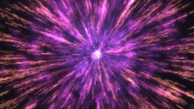 Vibrant Cosmic Burst Of Radiant Light Nebula Trails. A dazzling purple and pink cosmic explosion fills the frame, showcasing radiant rays and a luminous center. Ideal for space, science and technology - Powered by Shutterstock - Get 15% off with code: PIKWIZARD15
