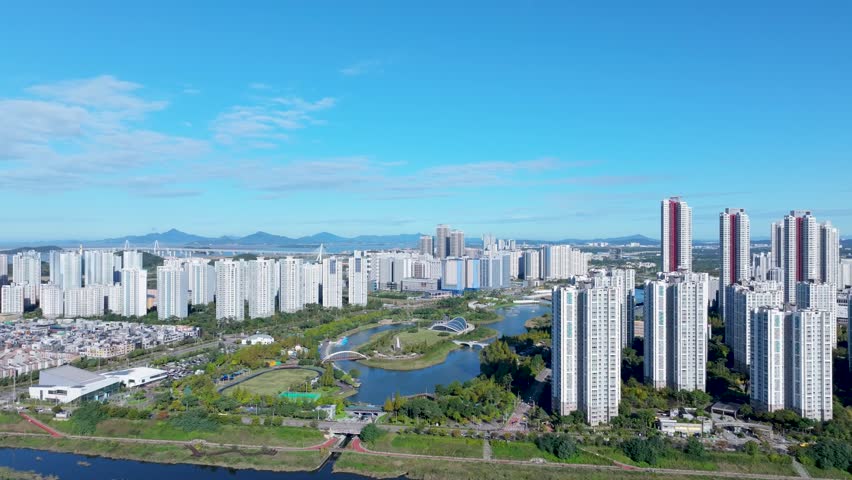 Aerial View Cheongna Lake Park Incheon Metropolitan City