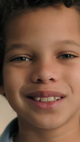 Portrait happy little boy African American son laughing toothy smile child dental pediatric medicine smiling carefree kid ethnic baby schoolboy looking at camera positive face smile glad laugh fun