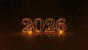 2026 New Year's Countdown Animation Fireworks Celebration Spectacular Happy New Year 2026 golden glow particle animation bokeh. shimmering animation welcoming new year. Holiday banner eve, party - Powered by Shutterstock - Get 15% off with code: PIKWIZARD15
