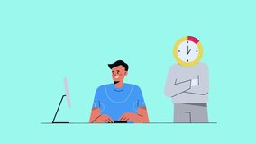 A symbolic concept showing workplace pressure — a boss intimidating an employee struggling with job deadlines. Represents mobbing, toxic management, delayed work, and the challenges of a high-stress o - Powered by Shutterstock - Get 15% off with code: PIKWIZARD15