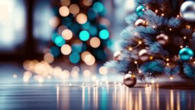 Merry Christmas and Happy New Year shine light text effect with snowflakes falling and  christmas tree animation cinematic title for festive christmas new year    - Powered by Shutterstock - Get 15% off with code: PIKWIZARD15