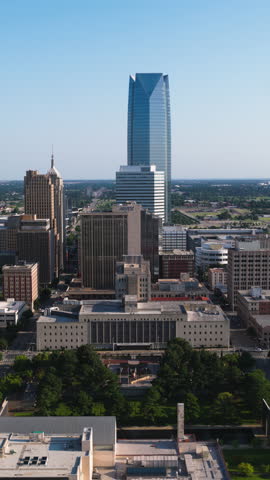 Vertical Video of Oklahoma City, Oklahoma, Vertical Aerial View Shot