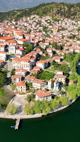 Aerial photage videos of Kastoria City Macedonia Greece