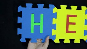 SOS or assistance signal word help created using children’s learning blocks - Powered by Shutterstock - Get 15% off with code: PIKWIZARD15