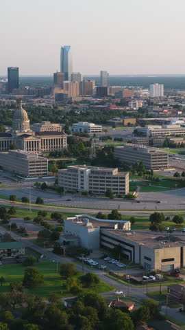 Vertical Video of Oklahoma City, Oklahoma, Vertical Aerial View Shot