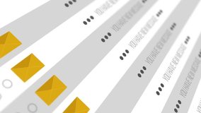 Displaying new messages in email-style, page-moving animation, with depth-of-field effect. 4K - Powered by Shutterstock - Get 15% off with code: PIKWIZARD15