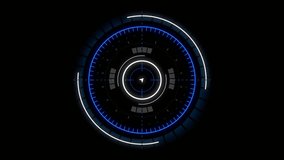 HUD Circle User interface on isolated black background. Target searching scope and scanning element theme. Digital UI and Sci-fi circular. 4K motion graphic footage video - Powered by Shutterstock - Get 15% off with code: PIKWIZARD15