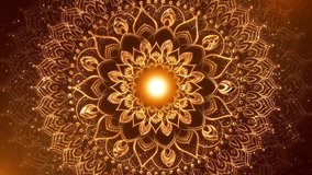 3D glowing mandala radiates sparkling festive background particles celebration. for Diwali greetings, wedding luxury invitations, Luxury festive sparkle event, winter Christmas. Event, celebrations - Powered by Shutterstock - Get 15% off with code: PIKWIZARD15