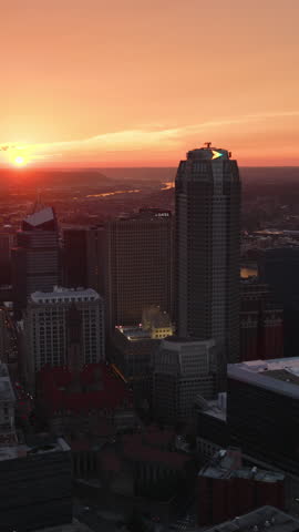 Vertical Video of Pittsburgh, Pennsylvania, Vertical Aerial View Shot