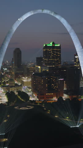 Vertical Video of St Louis, Missouri, Vertical Aerial View Shot