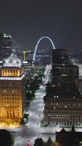 Vertical Video of St Louis, Missouri, Vertical Aerial View Shot