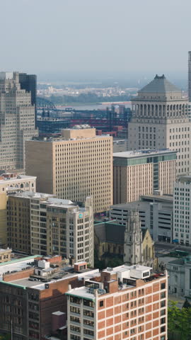 Vertical Video of St Louis, Missouri, Vertical Aerial View Shot