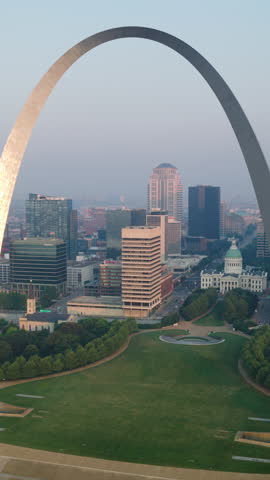 Vertical Video of St Louis, Missouri, Vertical Aerial View Shot