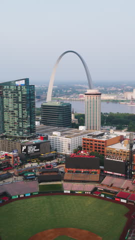 Vertical Video of St Louis, Missouri, Vertical Aerial View Shot