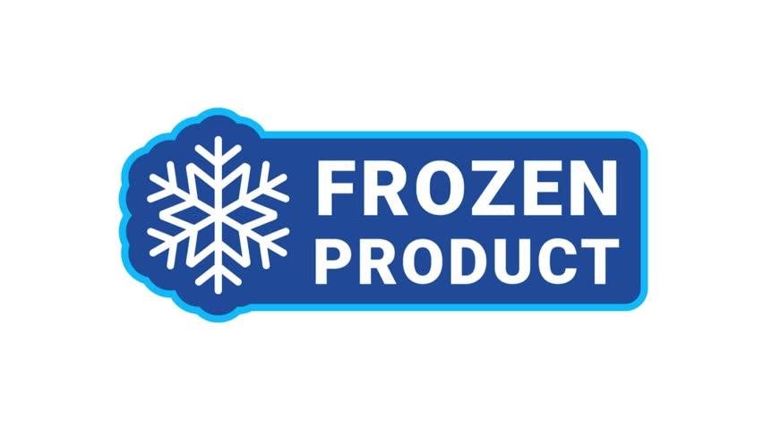 Frozen product animated symbol. Freezer storage food animation icon. 60 fps