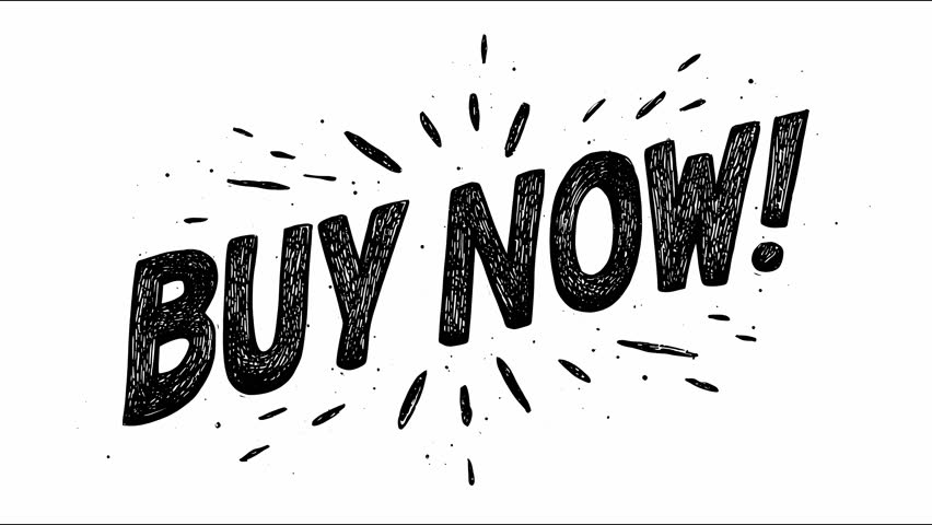 Dynamic buy now animation with energetic text burst