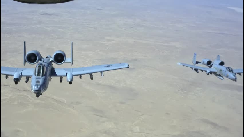 A pair of US Air Force A-10 Thunderbolt IIs conducted a combat air patrol over the US Central Command area of ​​responsibility.