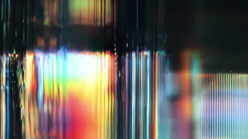 Soft rainbow scanlines and diffused RGB bars with bloom glow subtle grain and lens haze pastel tech broadcast look abstract chromatic distortion background 4K loop