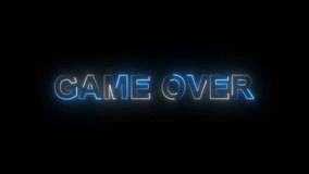 neon glowing game over text icon animated. neon text with neon lines animation. Game over Neon Text advertisement promo animation	
 - Powered by Shutterstock - Get 15% off with code: PIKWIZARD15