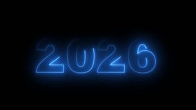 Animated 2026 typography with glowing neon lines, ideal for futuristic intros, digital countdowns, and new year visuals. - Powered by Shutterstock - Get 15% off with code: PIKWIZARD15