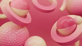 Abstract 3D Pink spheres and rings float in a digital scene. Abstract video loop - seamless 3D motion background. - Powered by Shutterstock - Get 15% off with code: PIKWIZARD15