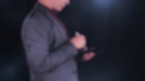 Businessman working with futuristic data analysis interface and code display - Powered by Shutterstock - Get 15% off with code: PIKWIZARD15