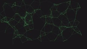 Green neon dots connected by glowing lines move and reform on a black background in a seamless loop, dynamic abstract network visualization with cyberpunk aesthetics. - Powered by Shutterstock - Get 15% off with code: PIKWIZARD15