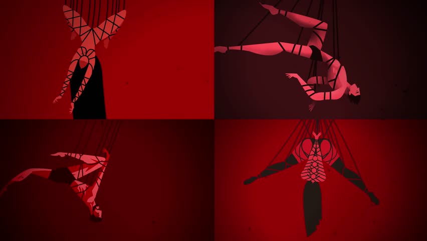 tied up hanging beautiful shibari models