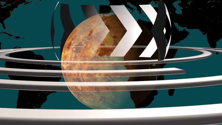 Animation of a Breaking News intro with global earth template, 