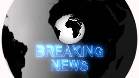 Breaking News Template intro for TV broadcast news show program with 3D breaking news text and badge, Digital Blue Earth globe rotating animation, News background seamless loop, 4k video. - Powered by Shutterstock - Get 15% off with code: PIKWIZARD15