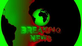 Breaking News Template intro for TV broadcast news show program with 3D breaking news text and badge, Digital Blue Earth globe rotating animation, News background seamless loop, 4k video. - Powered by Shutterstock - Get 15% off with code: PIKWIZARD15