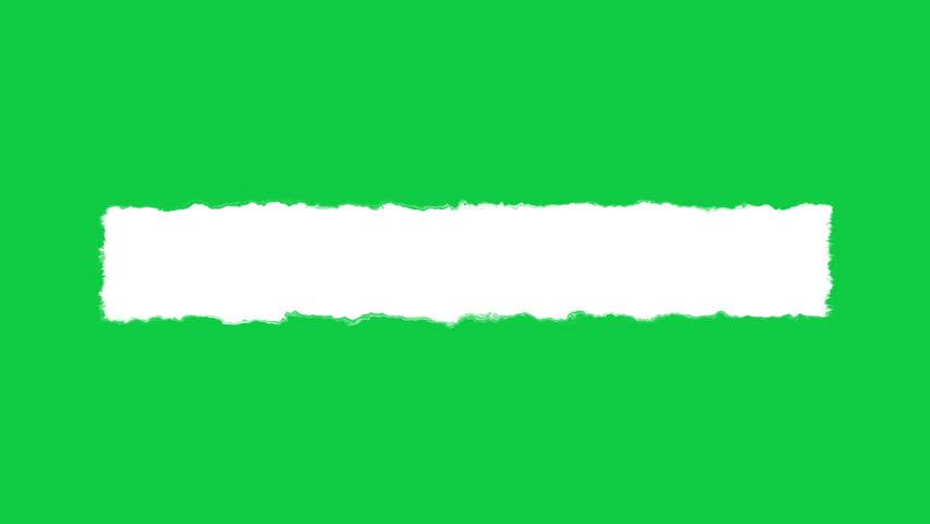 Loop Animated Rough Torn White Paper Horizontal Strip on Green Screen Background