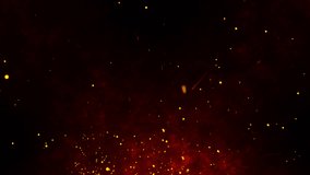 Flying embers and bonfire sparkles swirl in 4K, creating a glowing overlay of fiery intensity. - Powered by Shutterstock - Get 15% off with code: PIKWIZARD15