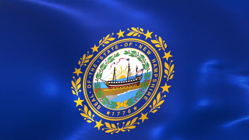 flag of new Hampshire waving in the wind