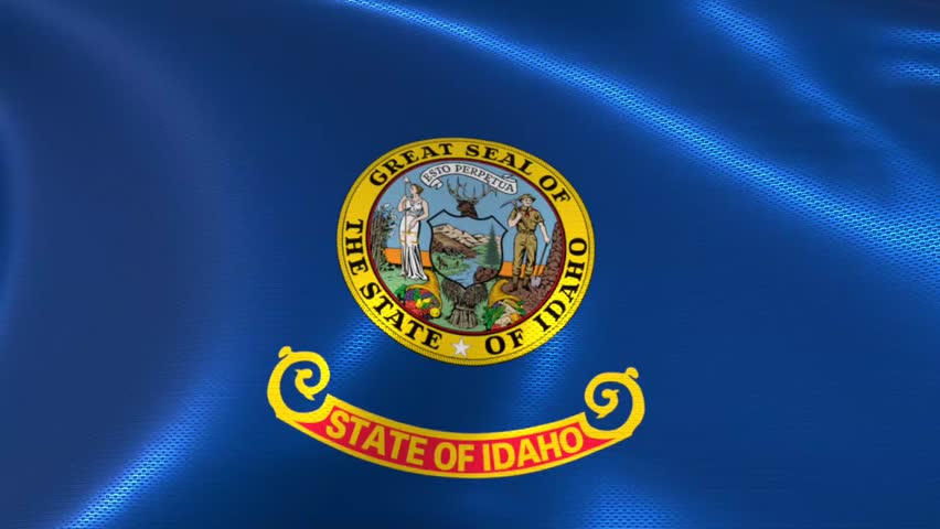 flag of Idaho waving in the wind, animated flag background