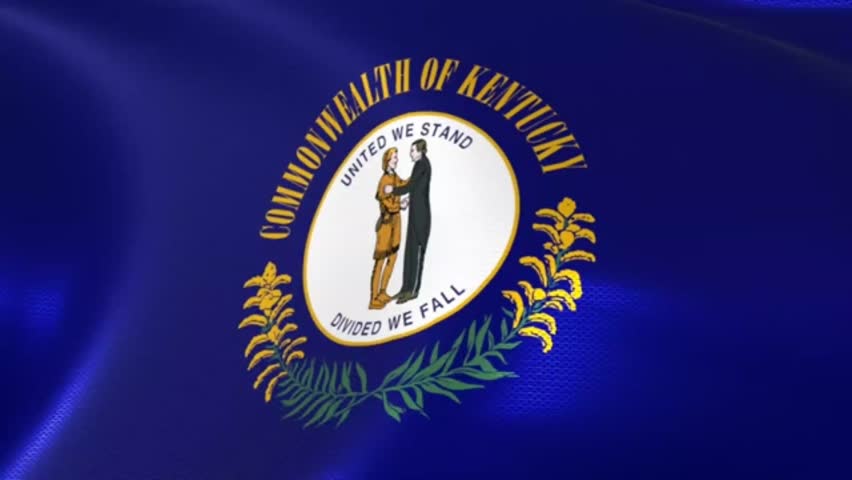 flag of kentucky waving in the wind, flag animation background