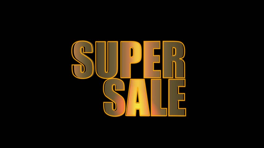 Super Sale Shiny Golden Text Animation with Neon Colorful Stroke and Shaking Motion on Black Background, Luxury Promo Typography Video Design