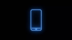 Vibrant blue neon light smartphone outline reveal animation. Modern digital gadget concept. UI element. 4K mobile tech loop video. - Powered by Shutterstock - Get 15% off with code: PIKWIZARD15