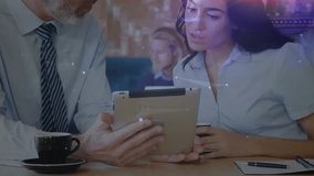 Senior consultant tapping tablet and generating digital chart while project lead confirming details. Collaboration, technology, data, innovation, communication, workspace, networking - Powered by Shutterstock - Get 15% off with code: PIKWIZARD15