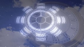 Grid and numeral ring fading causing disc spinning and data bars lighting, visualizing data. Interface, visualization, futuristic, technology, abstract, motion, digital - Powered by Shutterstock - Get 15% off with code: PIKWIZARD15