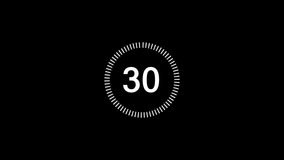 30 Seconds Circle Countdown Timer Animation | Transparent Background Alpha Channel Timer, Quick Countdown Clock in 4K - Powered by Shutterstock - Get 15% off with code: PIKWIZARD15