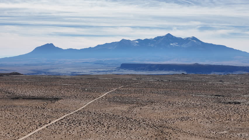 Drone Shot of Desert Road and Wilderness of Utah USA, Moonscape Scenery, Aerial View