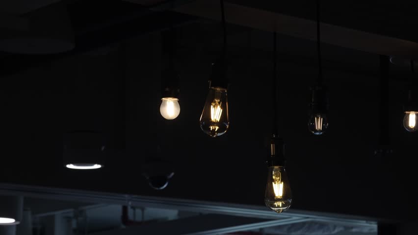 The shape of decorative lights on the roof of a luxury restaurant.
