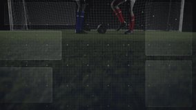 Sensor graphic emerging over soccer match, HUD analyzing players shielding ball for sport metrics. Sports technology, augmented reality, biometric analysis, tactical gameplay, digital sport, athletic - Powered by Shutterstock - Get 15% off with code: PIKWIZARD15