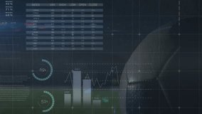 Ball rolling into goal area and driving goalkeeper diving with data overlays animating sports scene. Sports, analytics, visualization, urgency, performance, stadium, technology - Powered by Shutterstock - Get 15% off with code: PIKWIZARD15