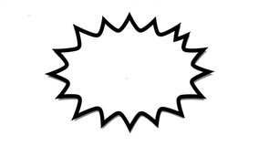 Exploding Starburst Text Box Animation: Comic Style Blank Speech Bubble on White Background - Powered by Shutterstock - Get 15% off with code: PIKWIZARD15