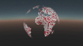 Digital globe appearing over star field horizon rotating as HUD panels sliding in showcasing data. Technology, data visualization, cybernetic, futuristic, virtual reality, innovation, digital - Powered by Shutterstock - Get 15% off with code: PIKWIZARD15