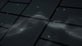 Triggered by rotating HUD elements, holographic panels streaming binary code wave to refresh charts. Futuristic, digital, data, visualization, interface, technology, immersive - Powered by Shutterstock - Get 15% off with code: PIKWIZARD15